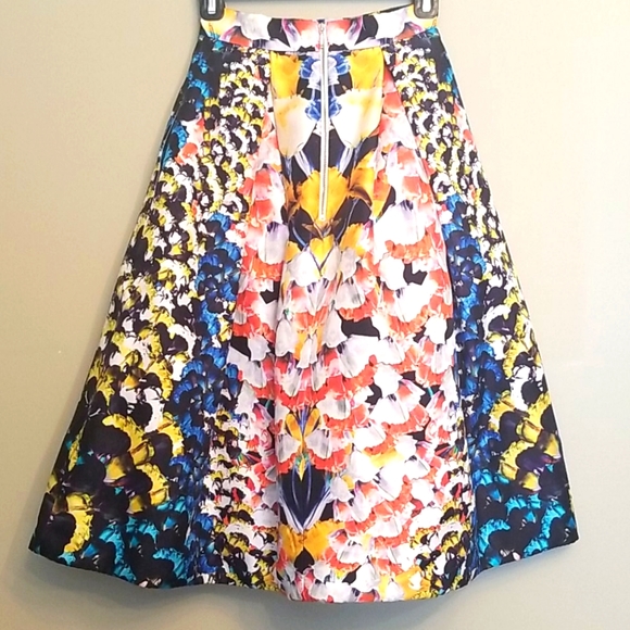 Nicholas Silk Floral Print Midi Skirt US 2 New - Picture 3 of 6